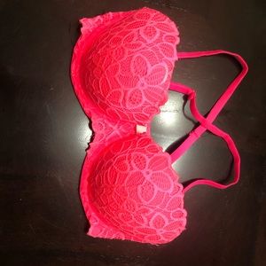 Hot Pink Victoria Secret Lace Push Up Bra
